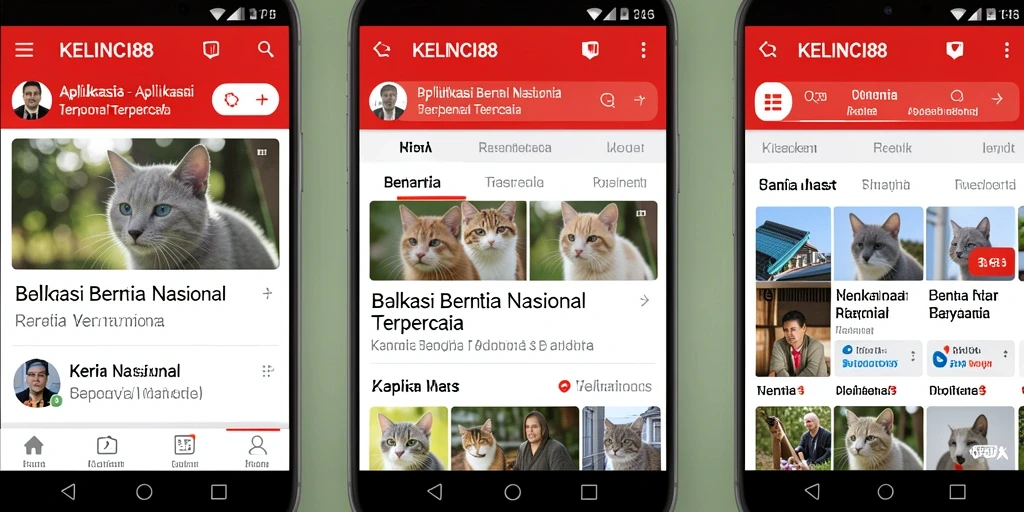 Screenshot antarmuka aplikasi KELINCI88 yang menampilkan berita nasional terbaru.