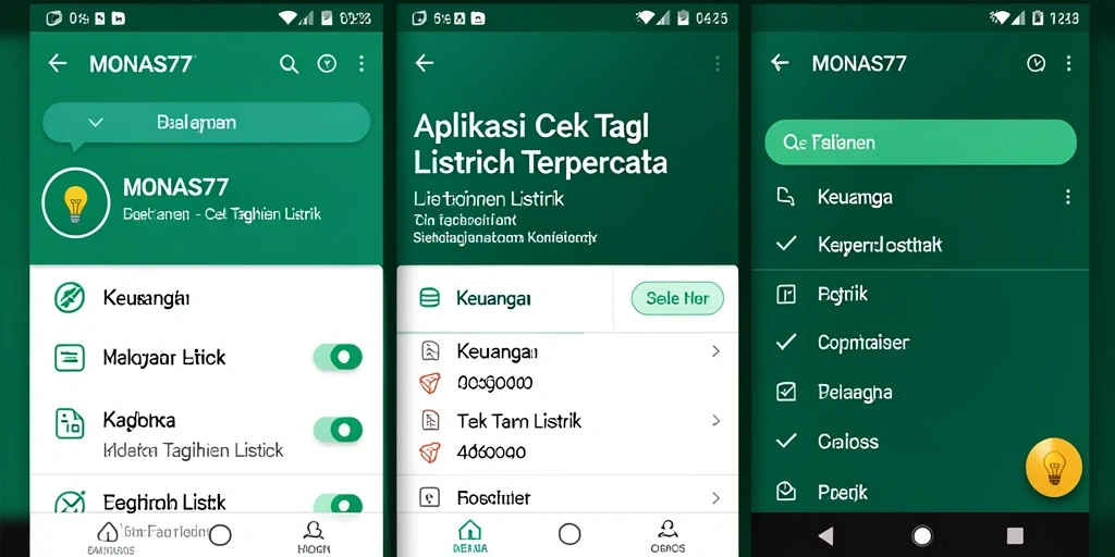 Tampilan antarmuka MONAS77 yang informatif untuk Cek Tagihan Listrik.