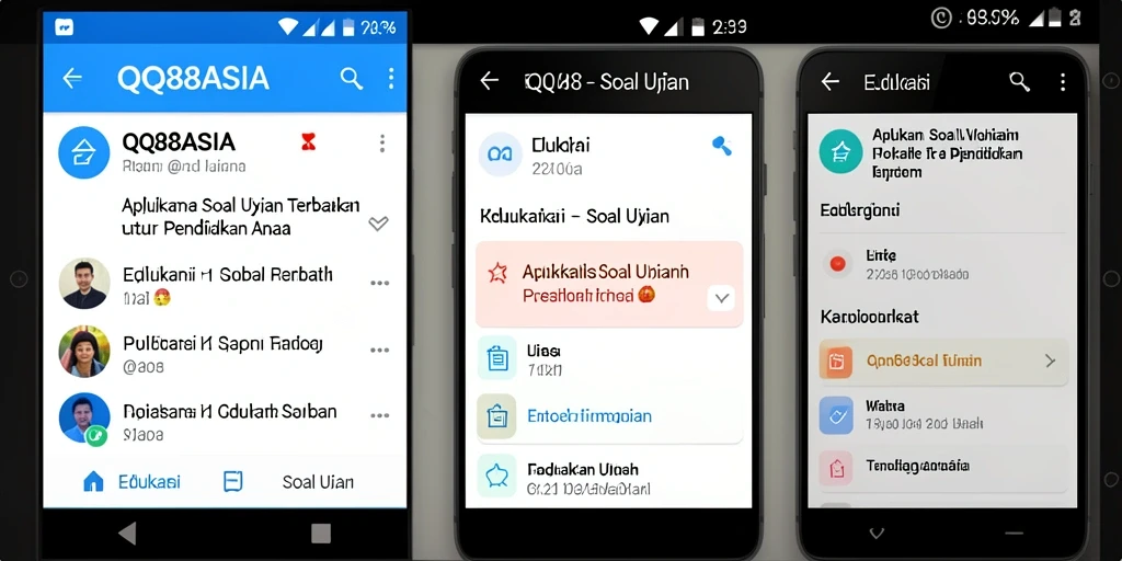 Antarmuka pengguna aplikasi QQ88ASIA yang menarik dan mudah dinavigasi.
